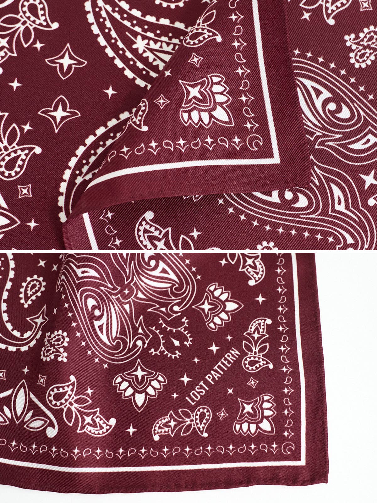 “Paisley" Silk Bandana Scarf - Rodeo Red