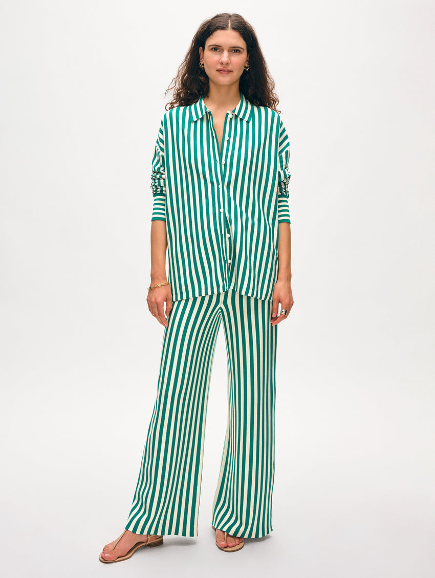 superfine organic cotton striped pants