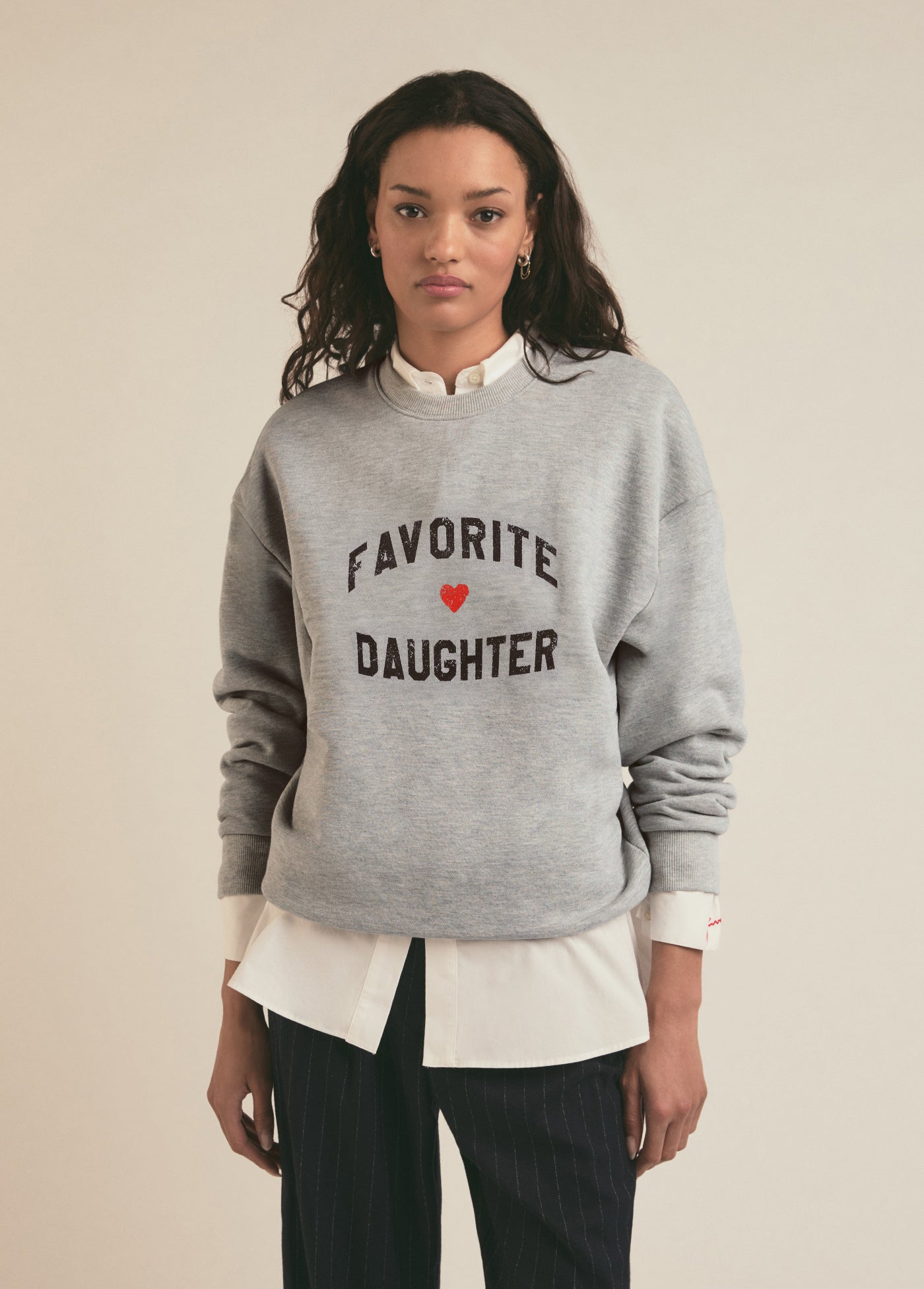 Heart Logo Sweatshirt - Favorite Daughter Heather Grey