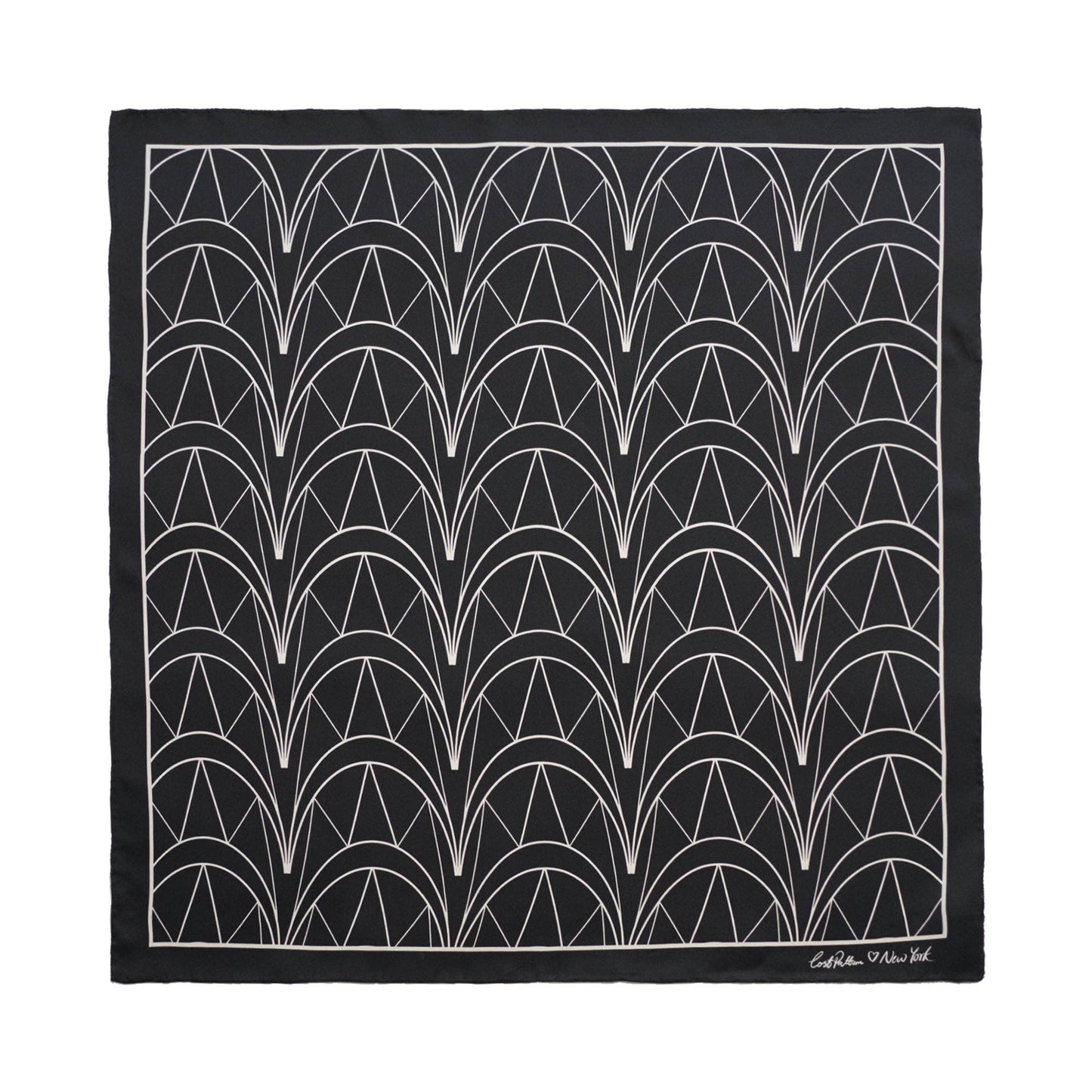 "Chrysler" Silk Bandana Scarf - Empire Black
