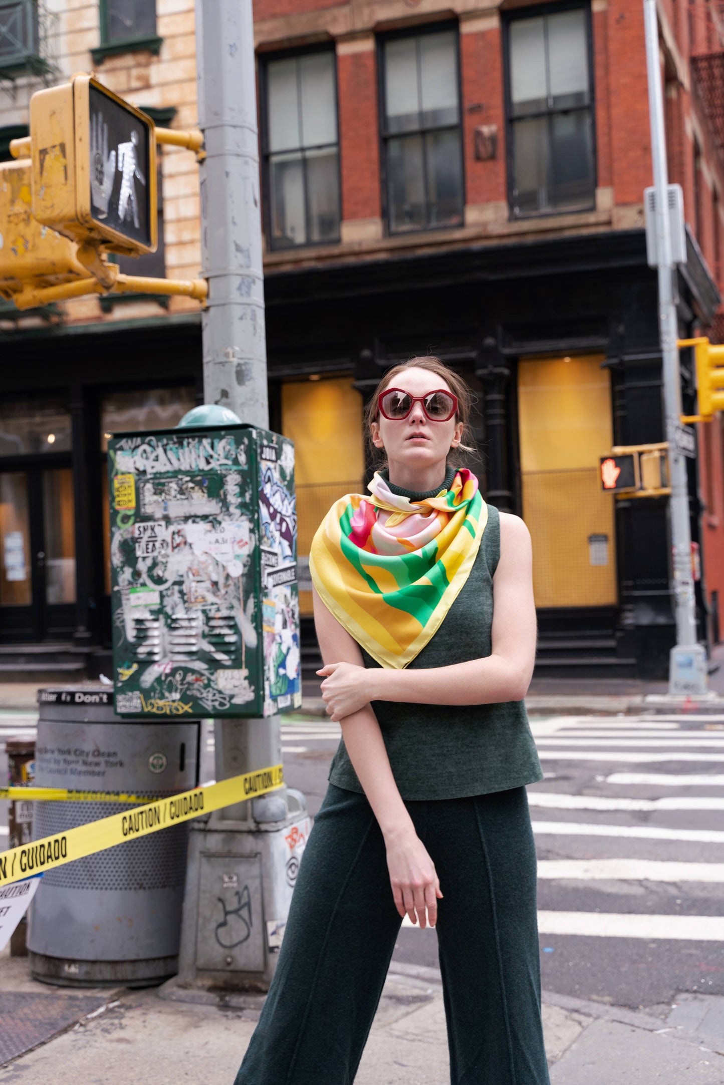 Double Sided Silk Scarf of The Harvest