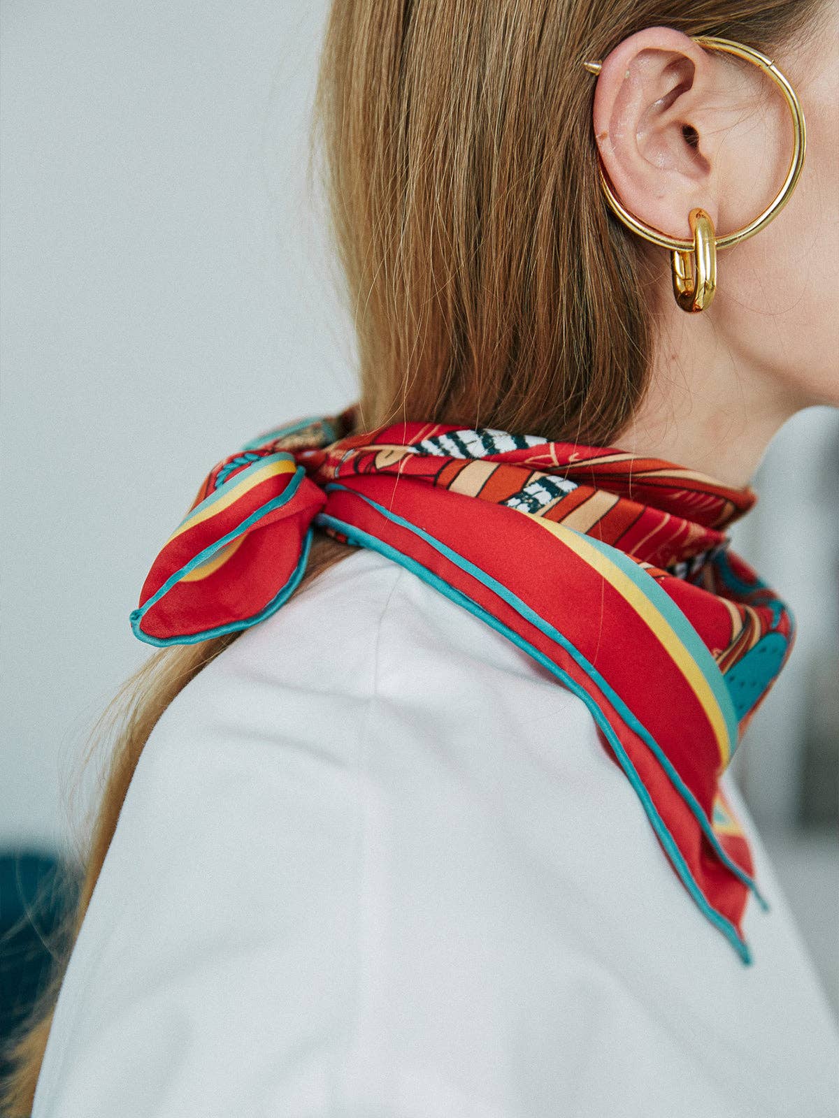 "Madagascar" Silk Bandana - Red