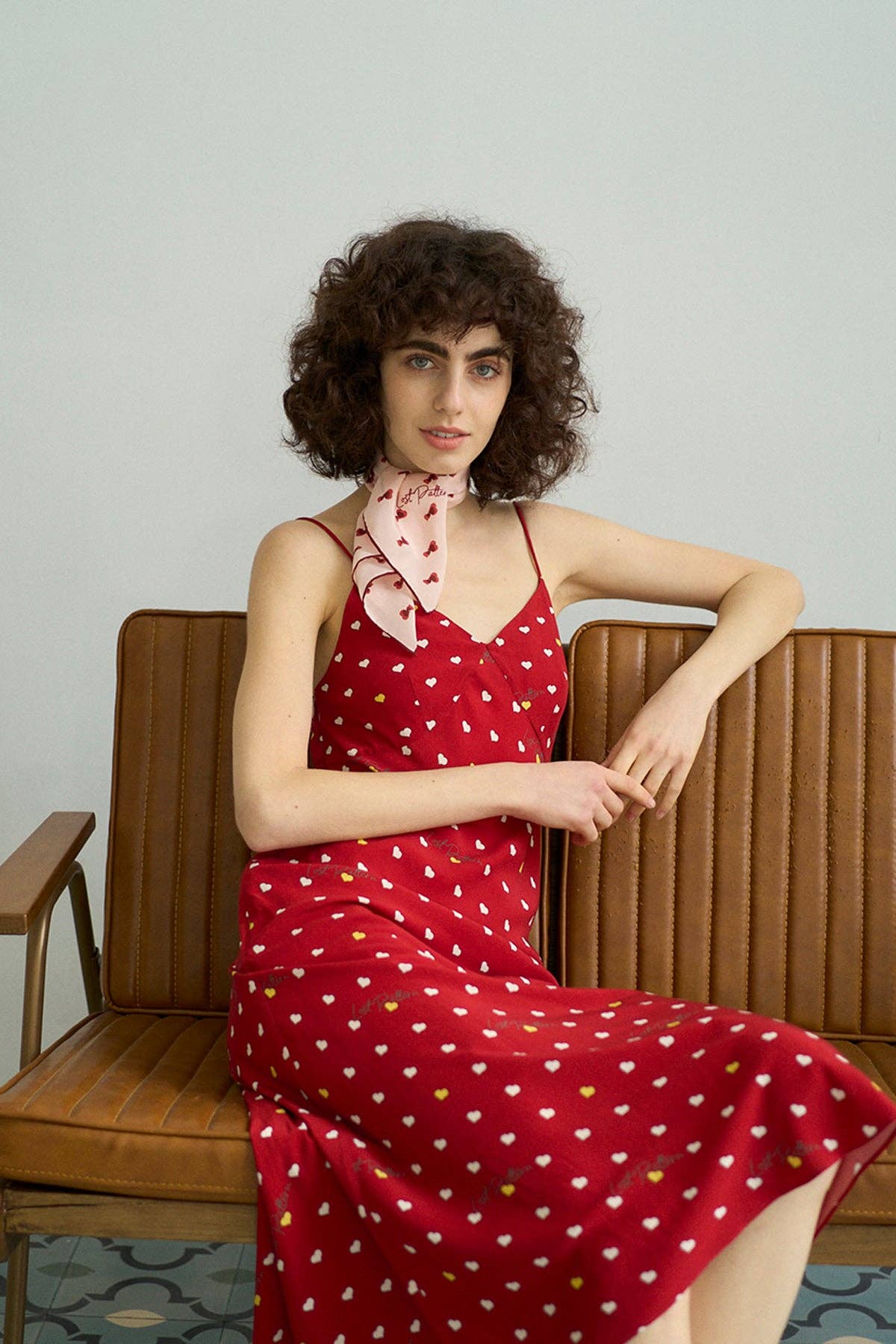 "Twin Hearts" Silk Crepe Bandana