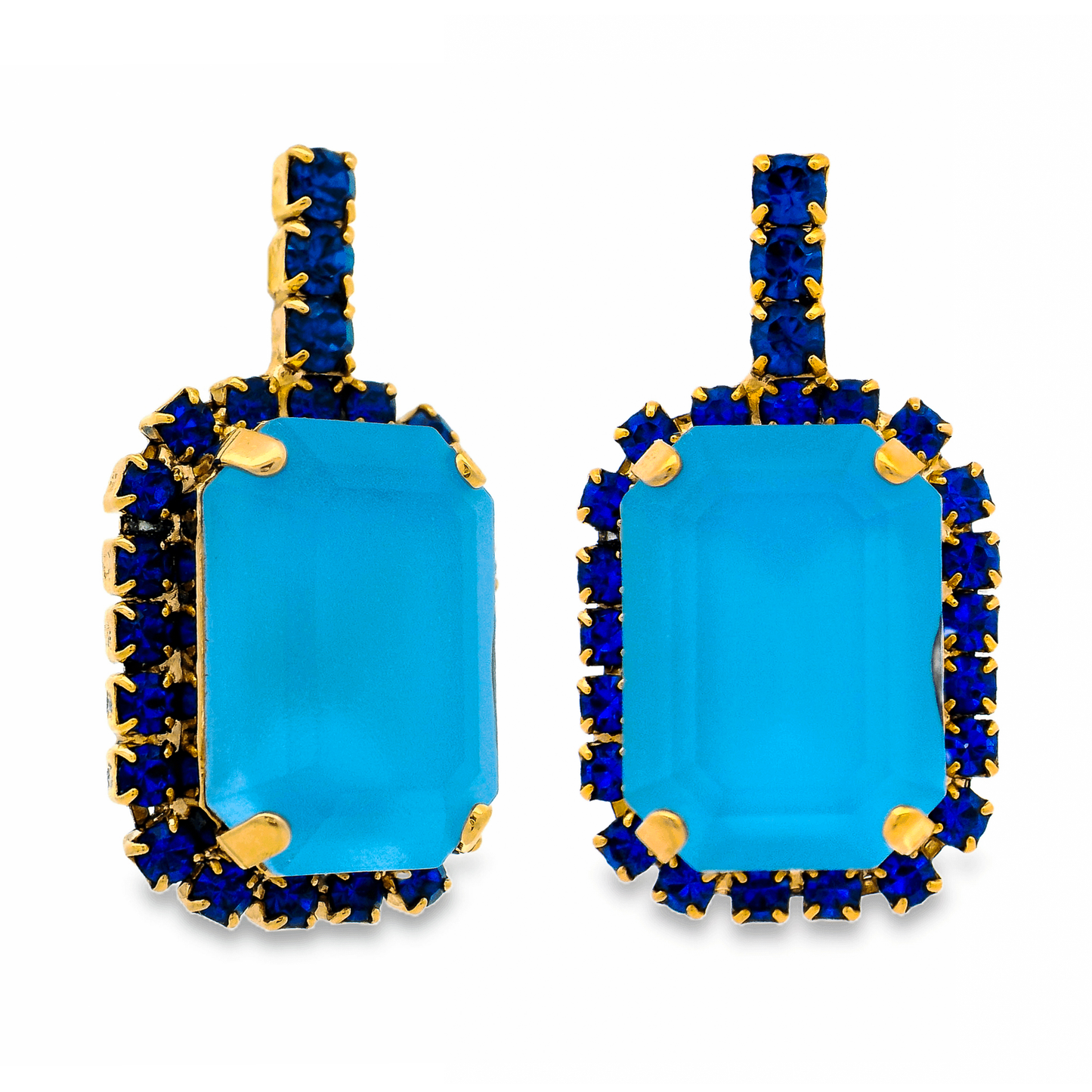 Teddy Earrings in Aqua Matt