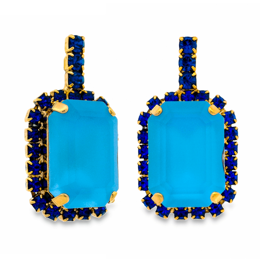 Teddy Earrings in Aqua Matt