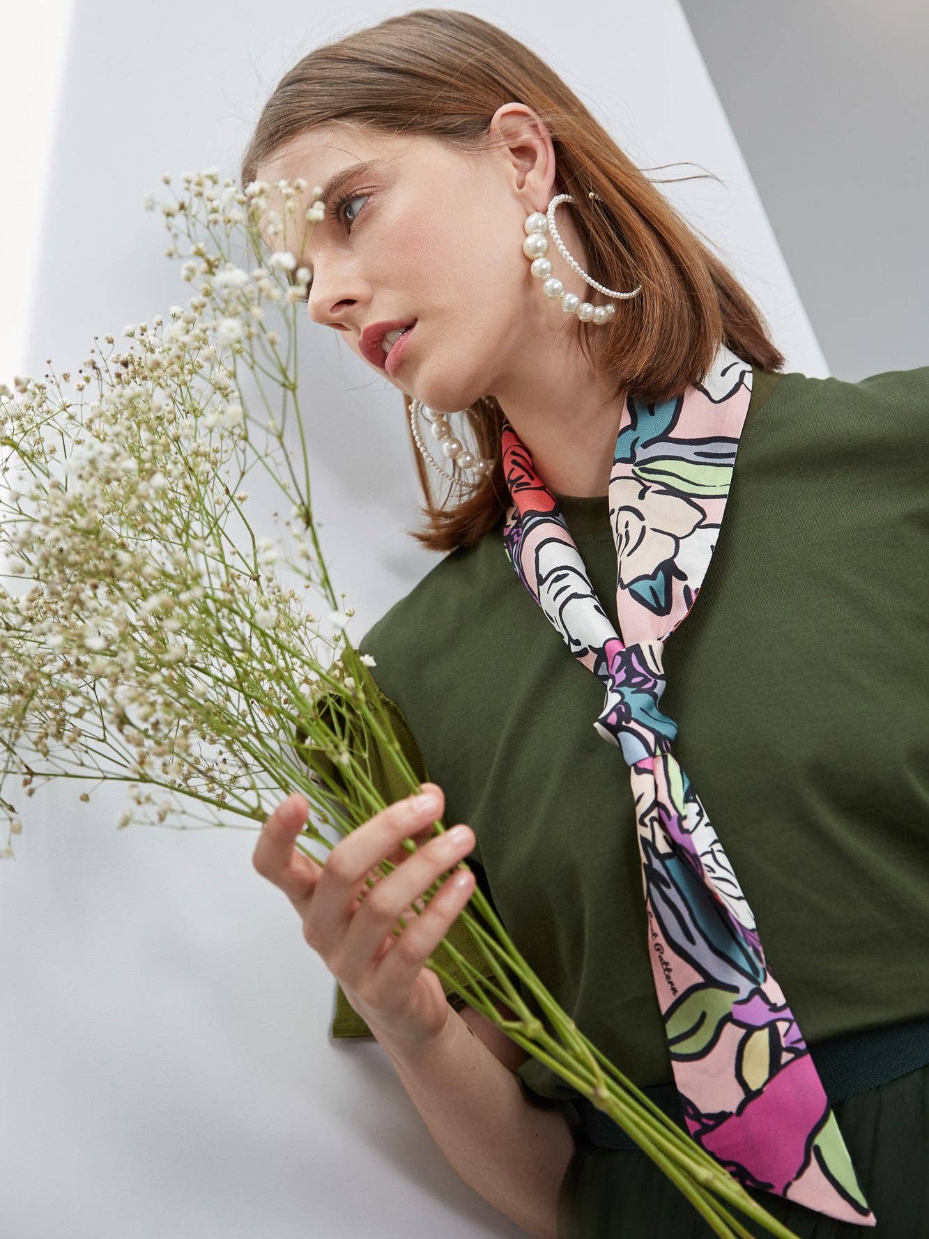 "Azalea" Silk Skinny Scarf