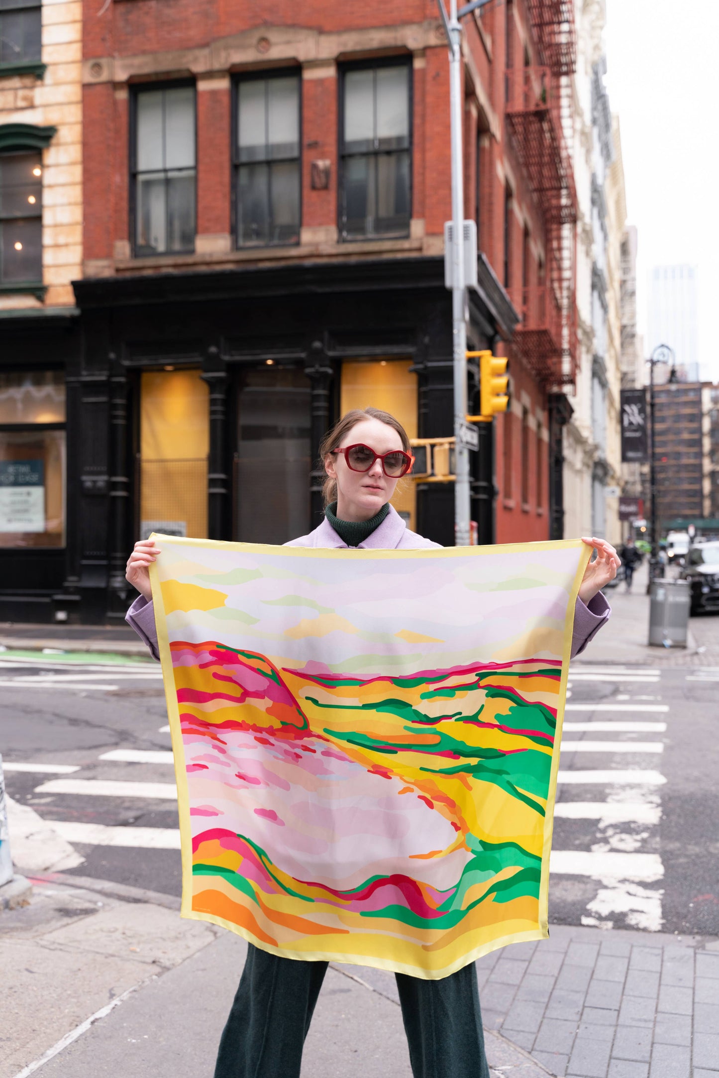 Double Sided Silk Scarf of The Harvest