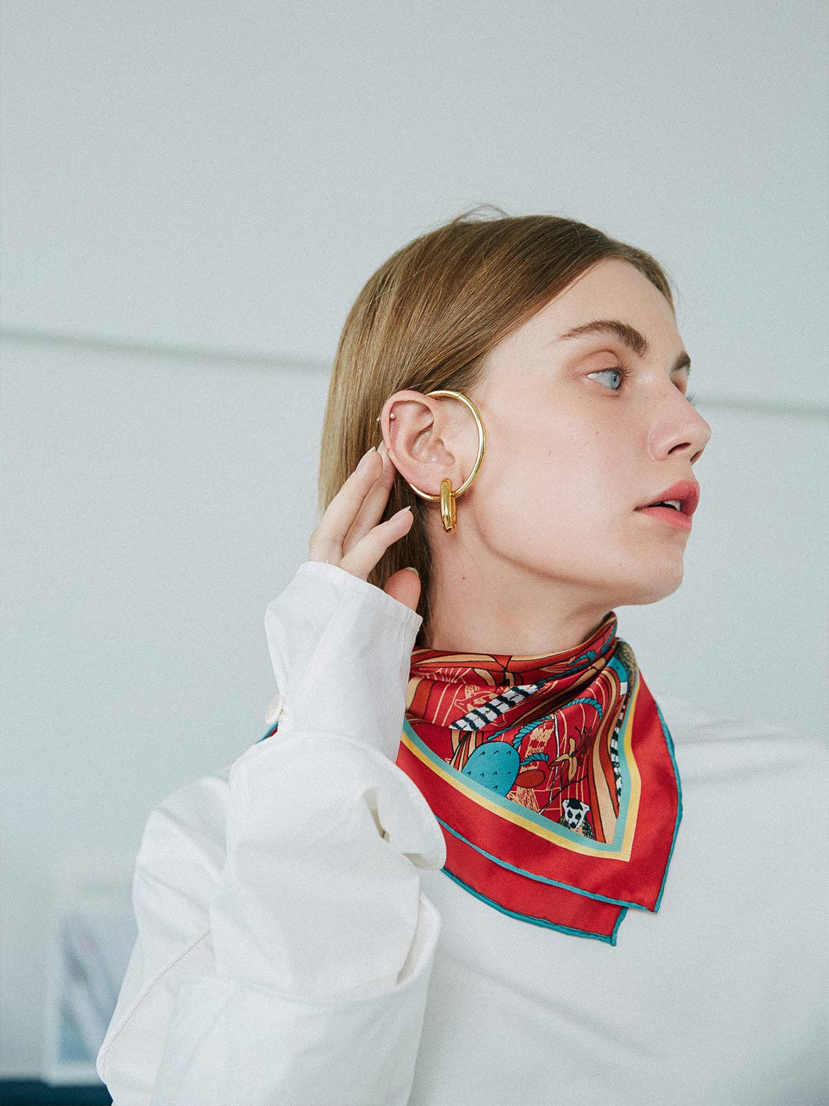 "Madagascar" Silk Bandana - Red