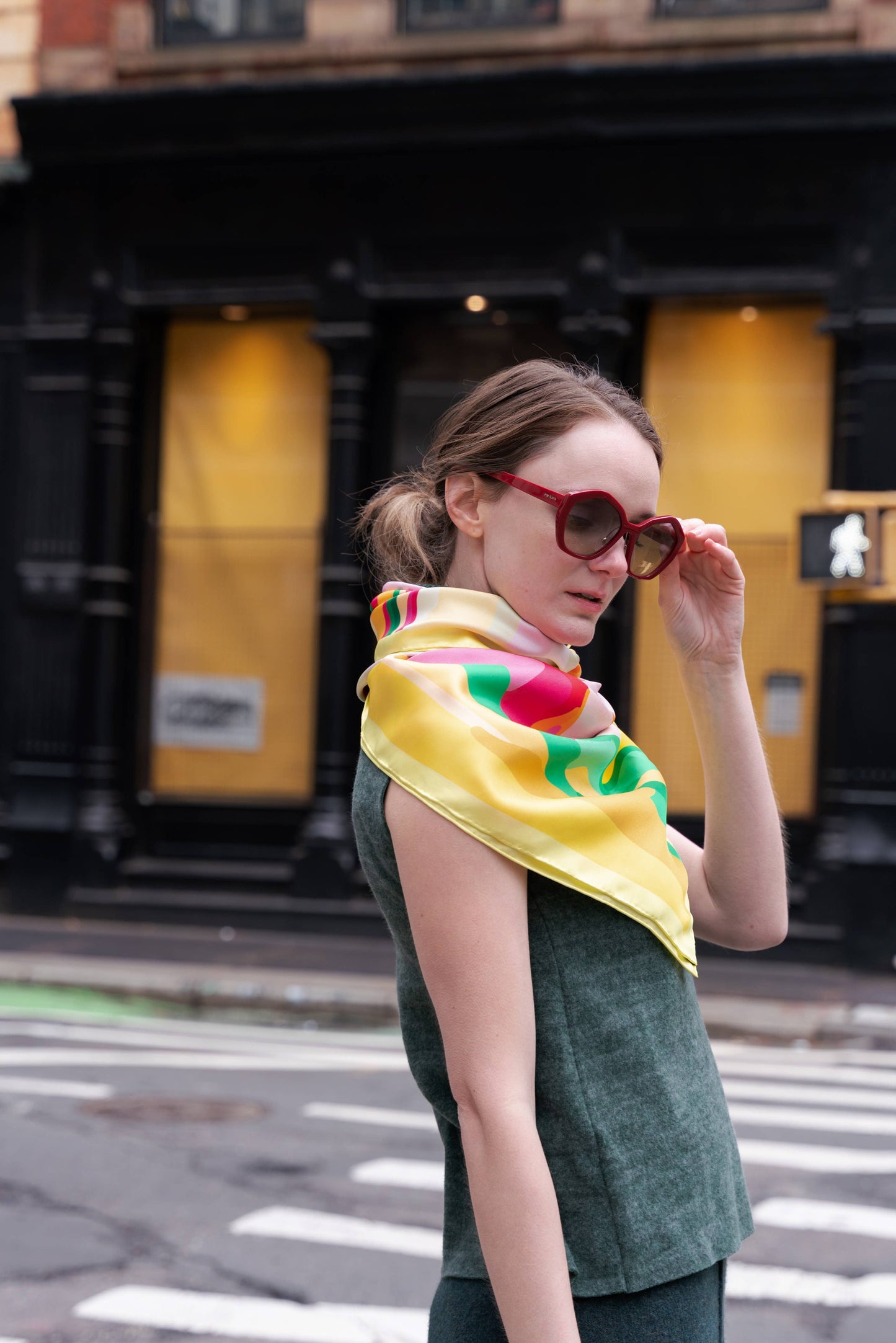 Double Sided Silk Scarf of The Harvest