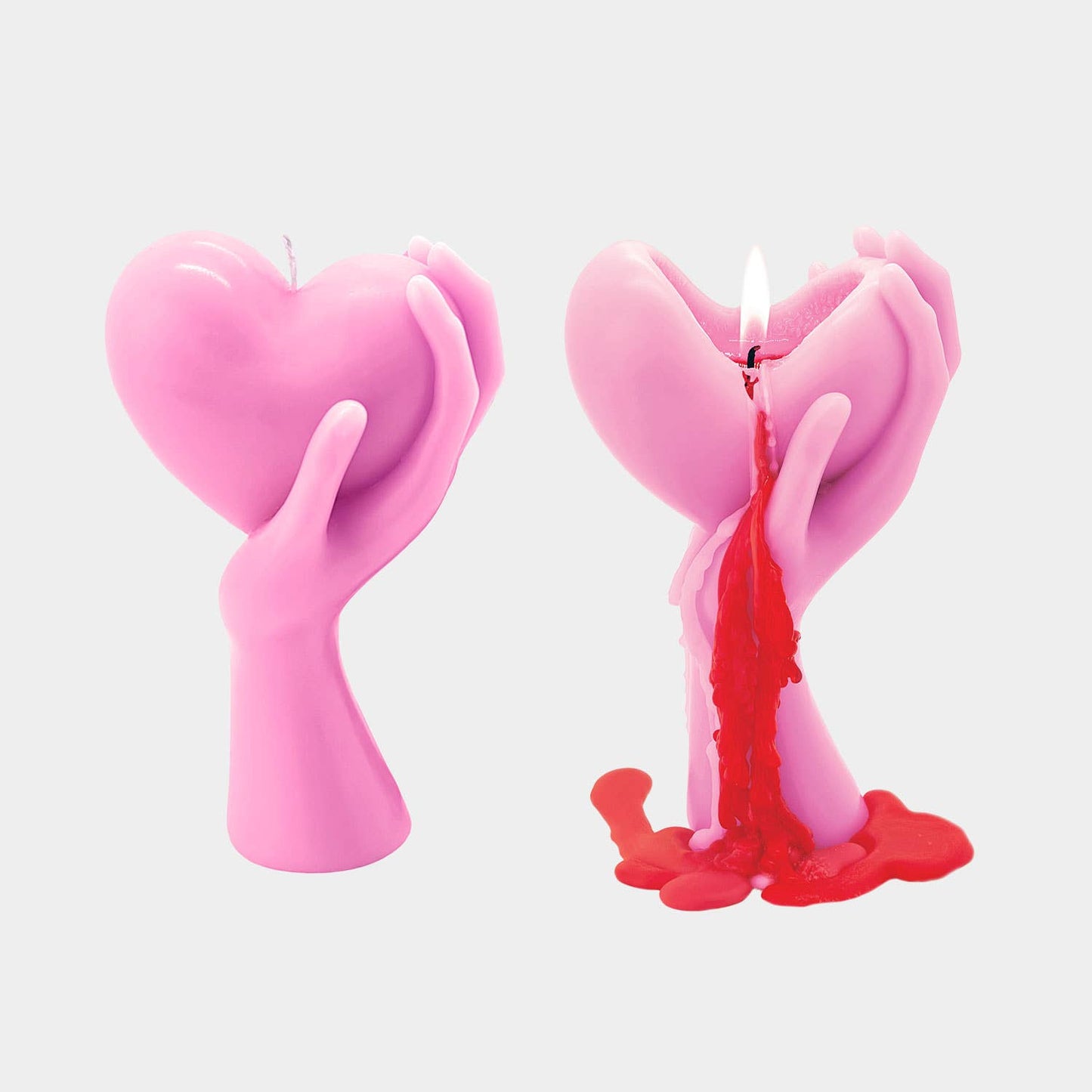 Heart Burn Candle - 7" Tall, Bleeding Heart, 18 Hr Burn Time