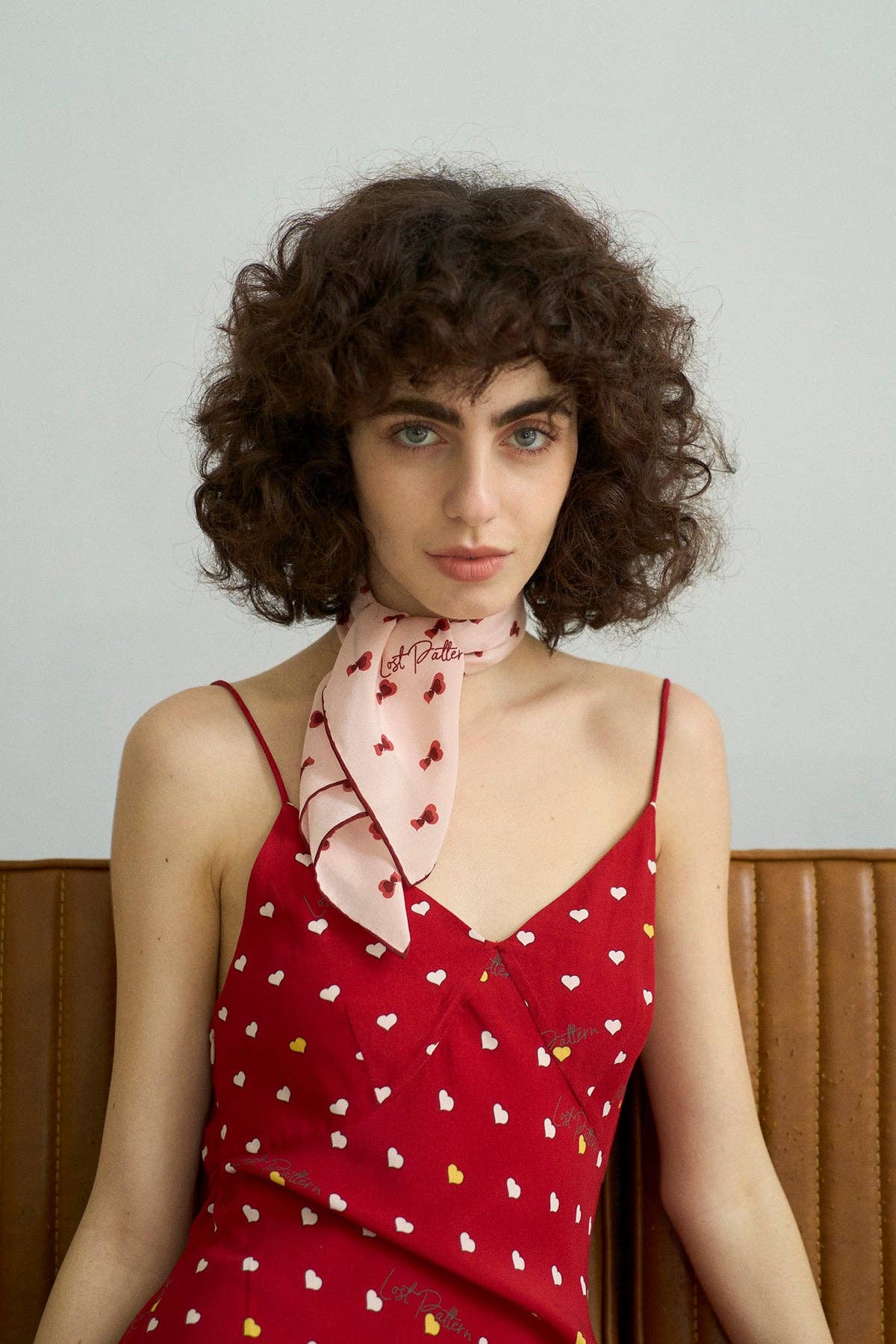 "Twin Hearts" Silk Crepe Bandana