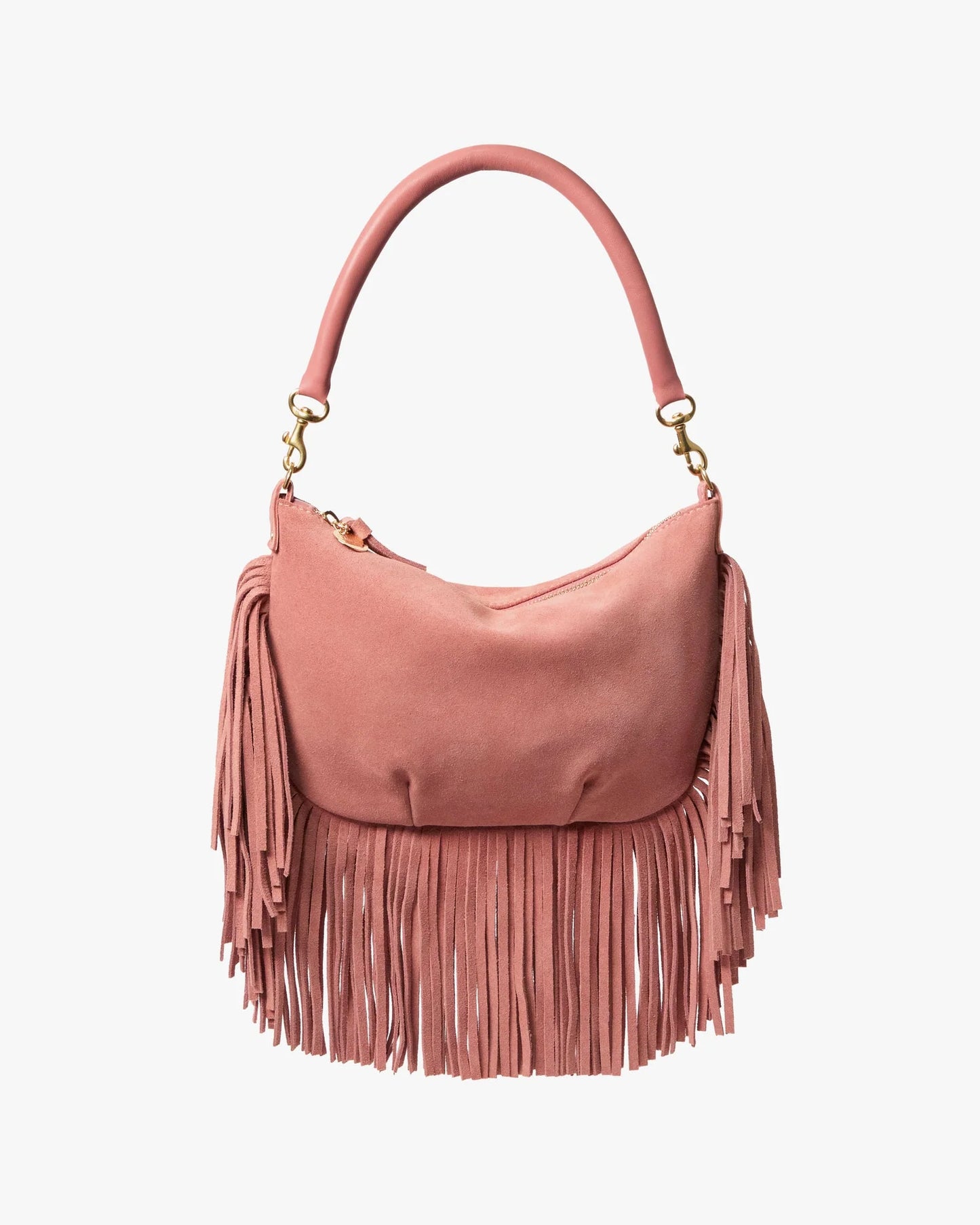 Clare V - Petit Moyen Rose Clay Suede Fringe