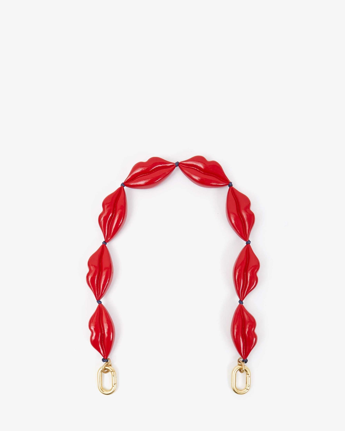 CLARE V Shortie Strap - RED LIPS