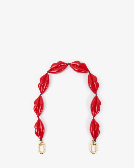 CLARE V Shortie Strap - RED LIPS