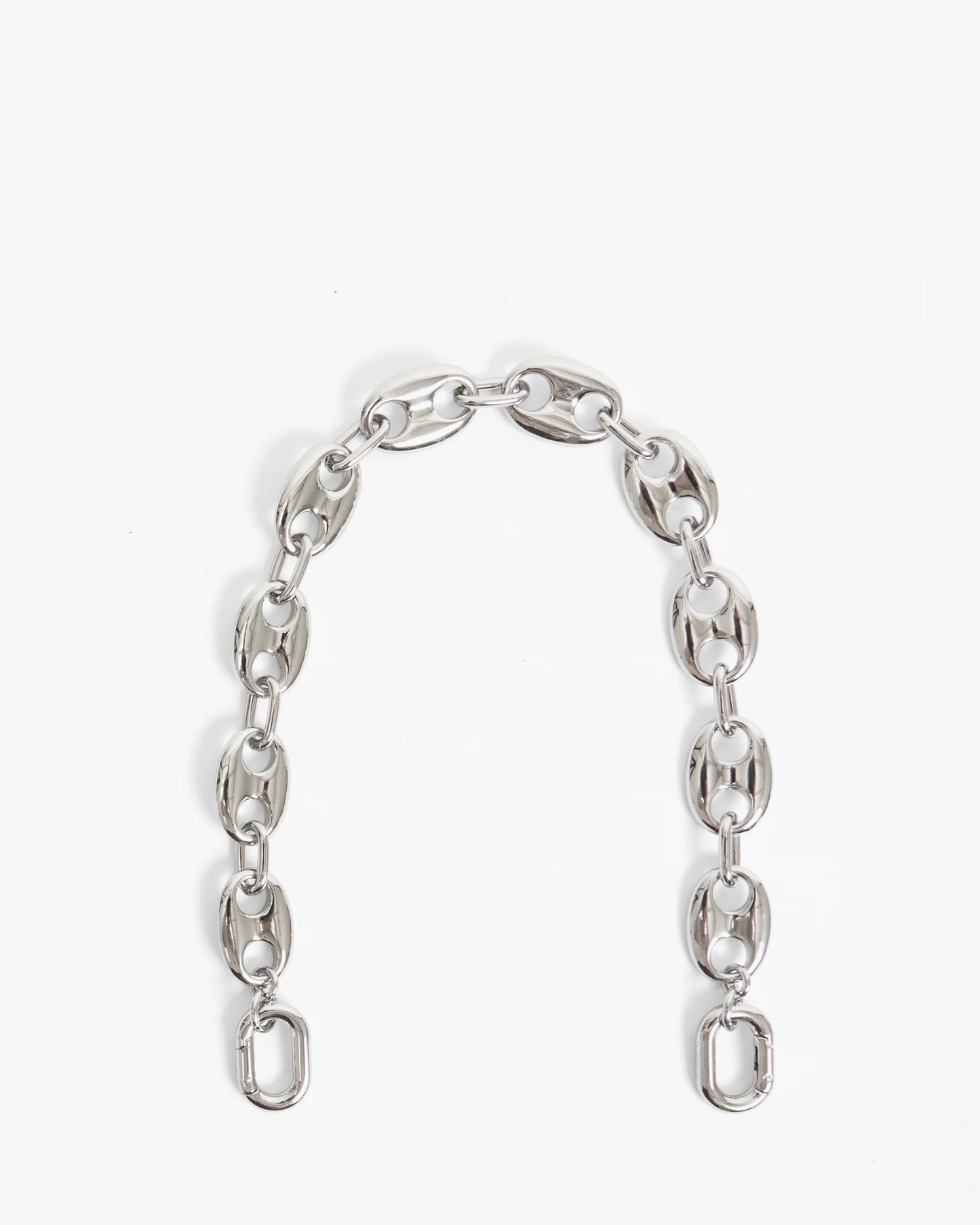 Clare V - Shortie Strap - Silver Mariner Chain