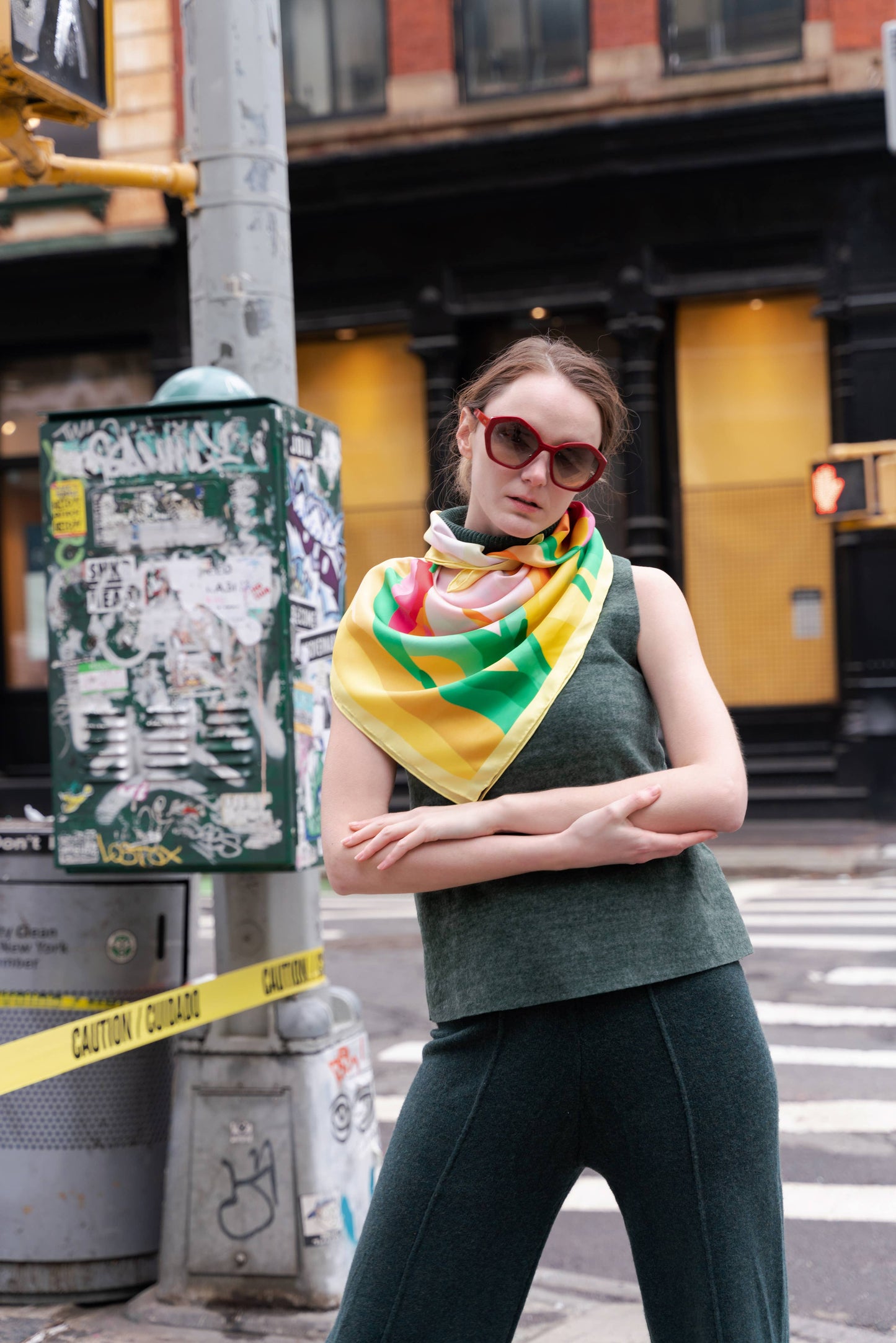 Double Sided Silk Scarf of The Harvest