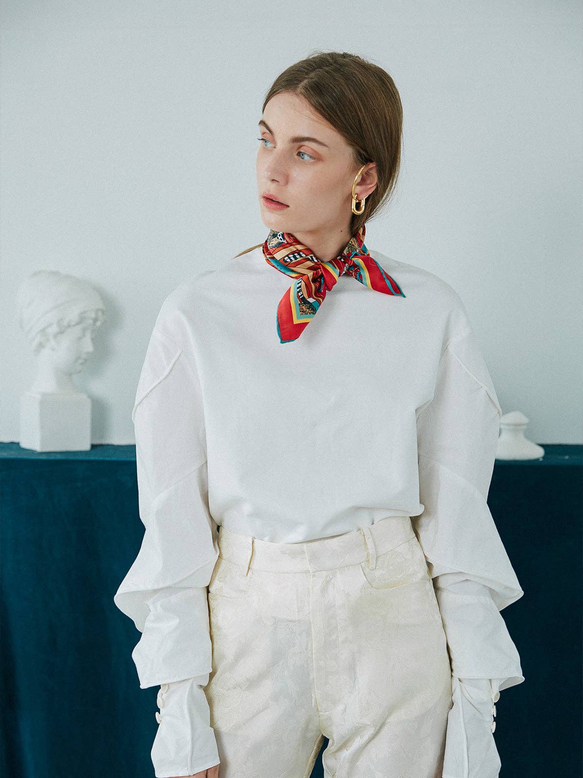 "Madagascar" Silk Bandana - Red