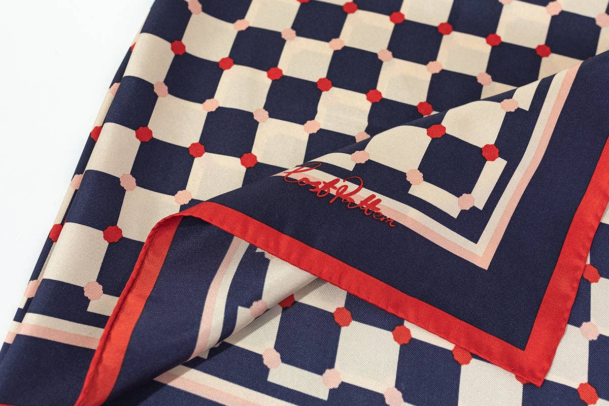 "Checkerboard" Silk Bandana