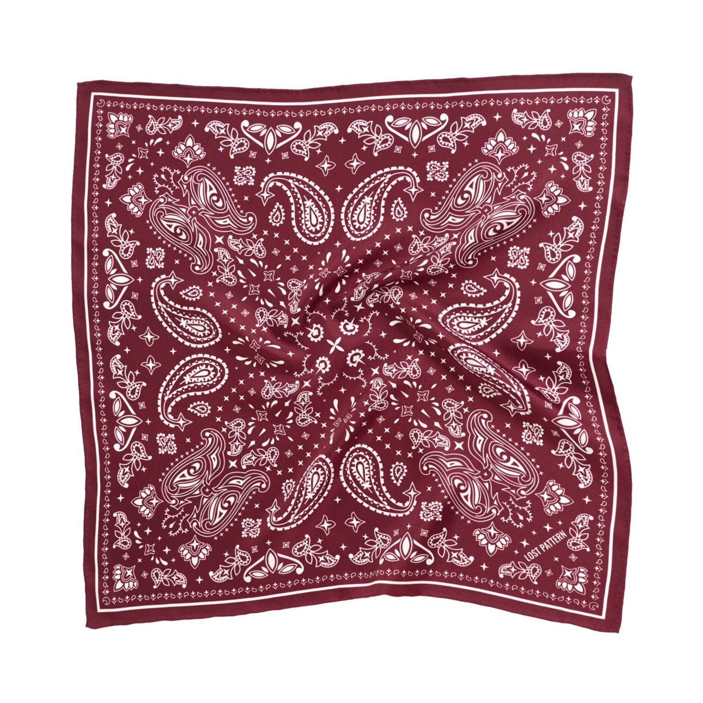 “Paisley" Silk Bandana Scarf - Rodeo Red