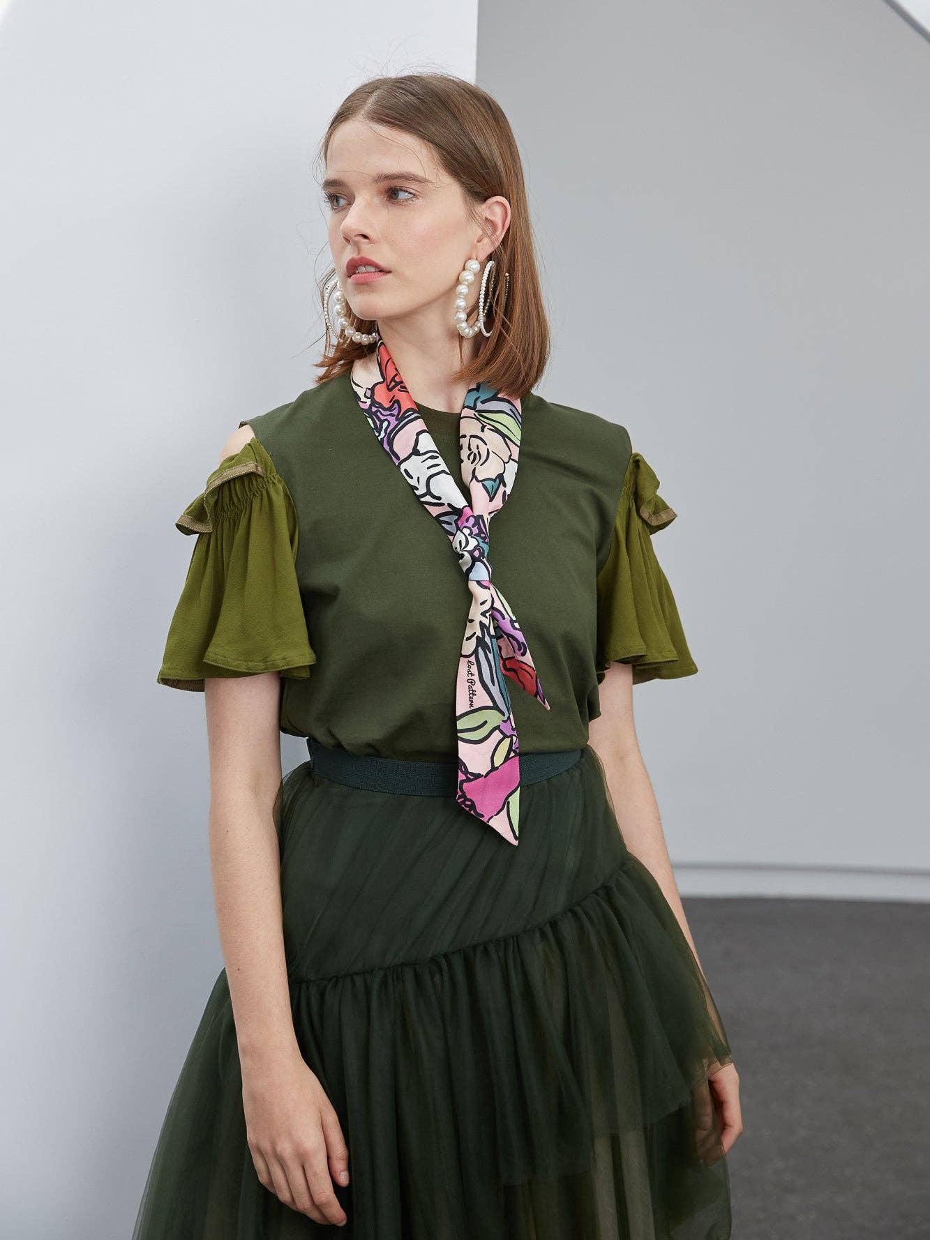 "Azalea" Silk Skinny Scarf