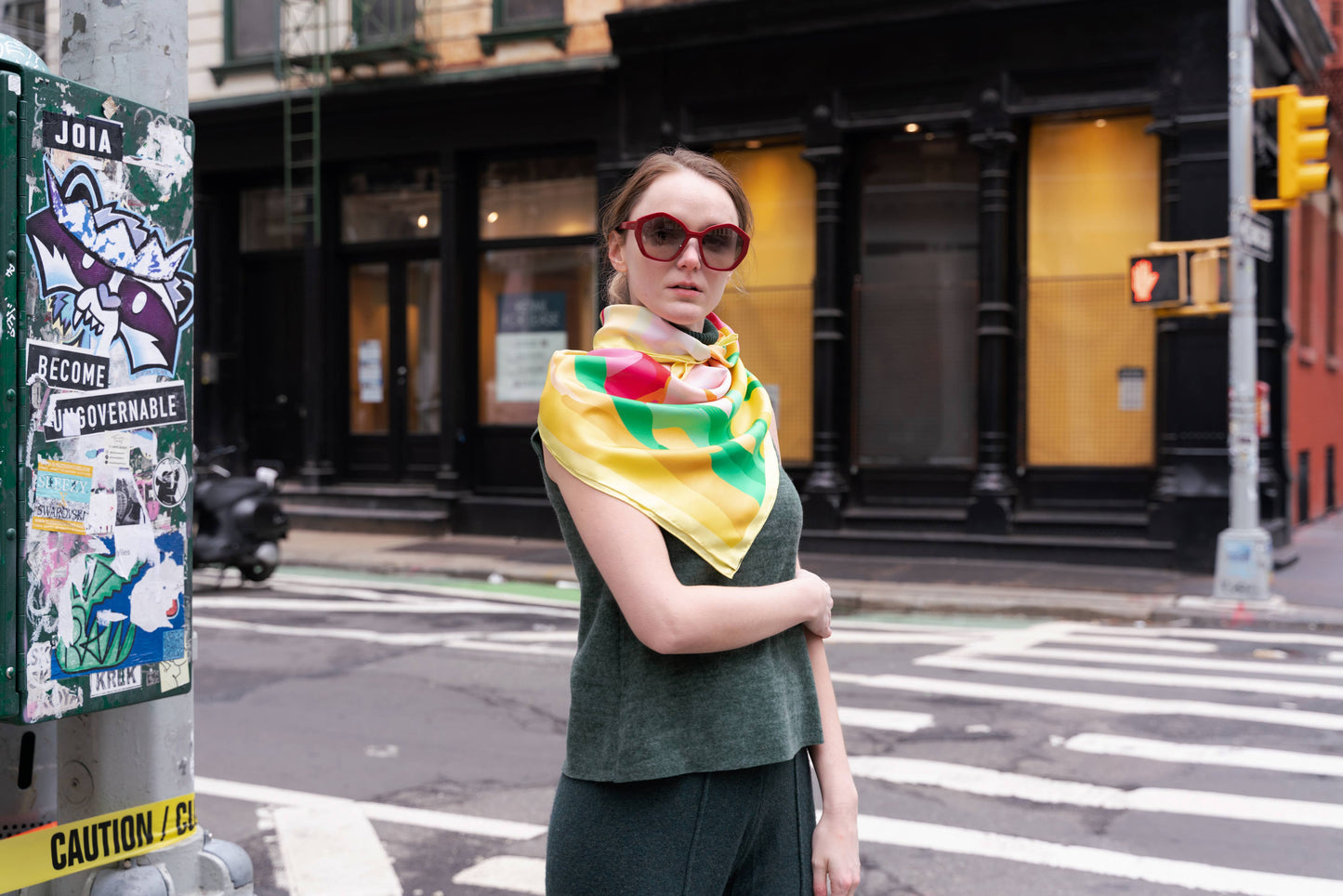 Double Sided Silk Scarf of The Harvest