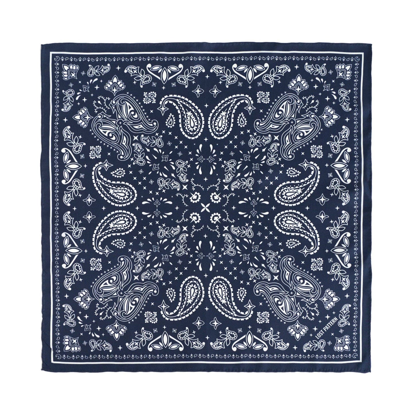 “Paisley" Silk Bandana Scarf - Midnight Blue