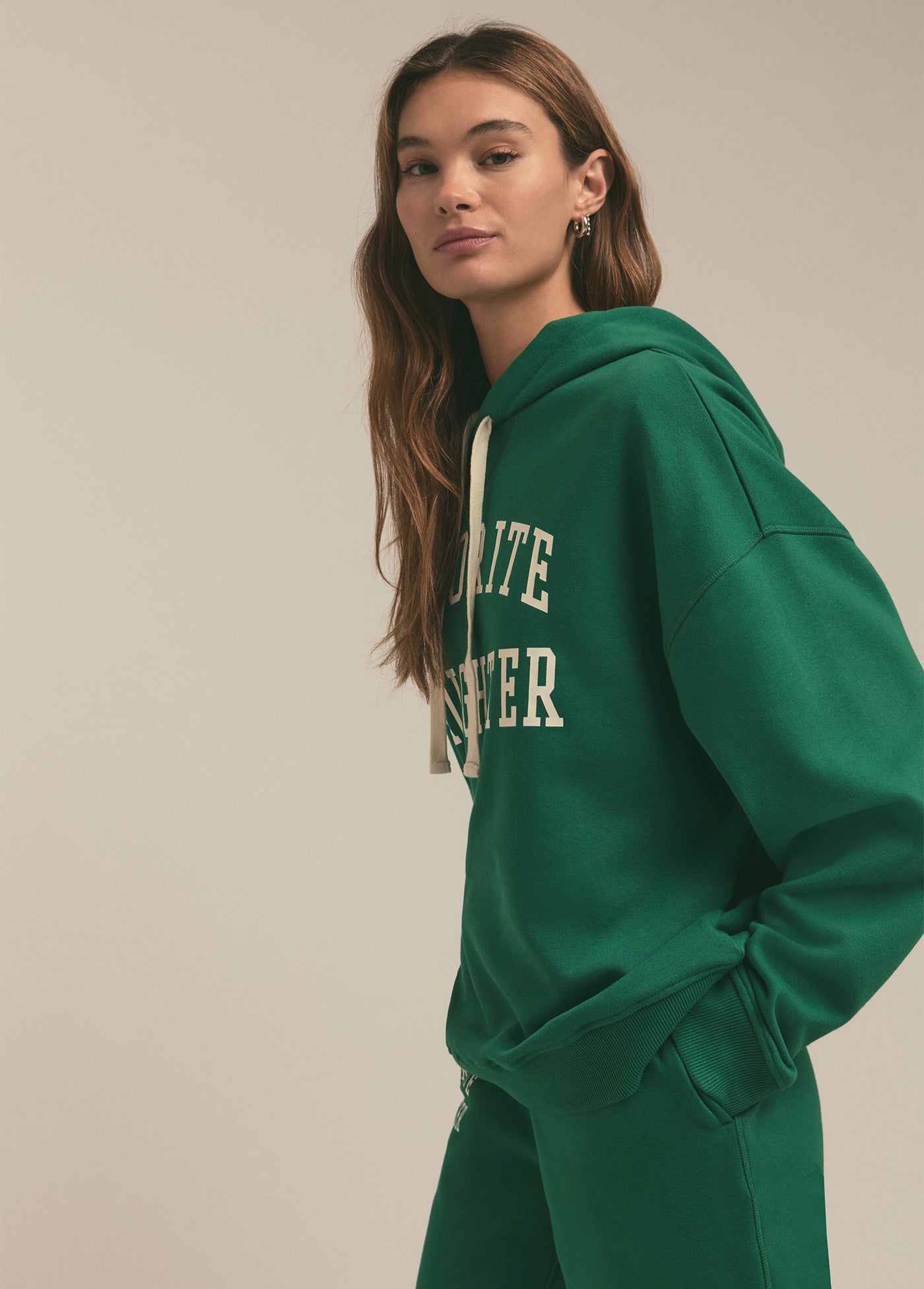 Collegiate Hooded Sweatshirt - Favorite Daughter Emerald