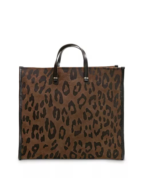 Clare V.Simple Suede Tote - cocoa leopard