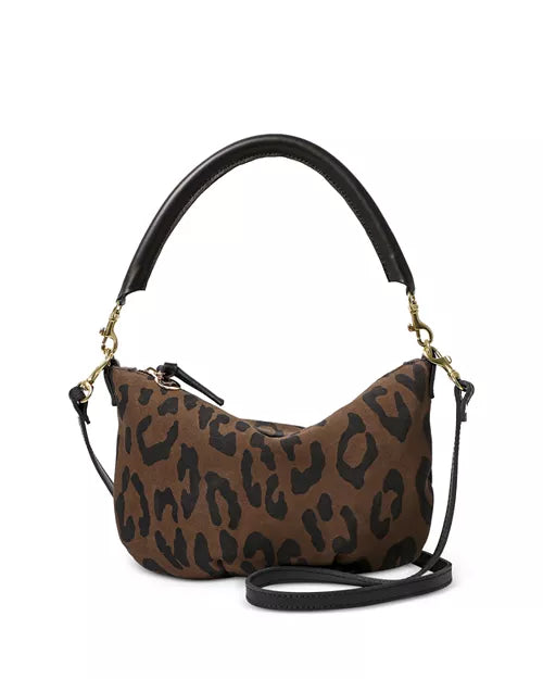 Clare V.Petit Moyen Leopard Print Suede Bag - cocoa leopard