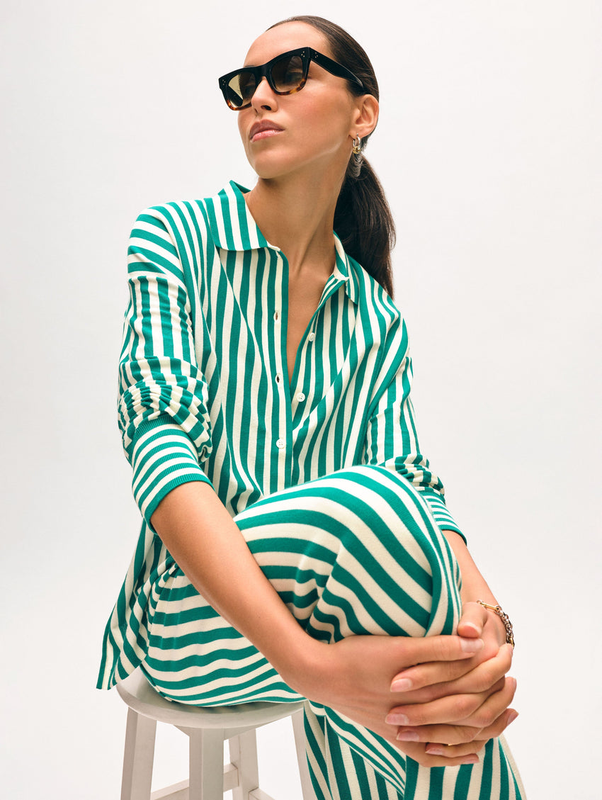 superfine organic cotton striped shirt