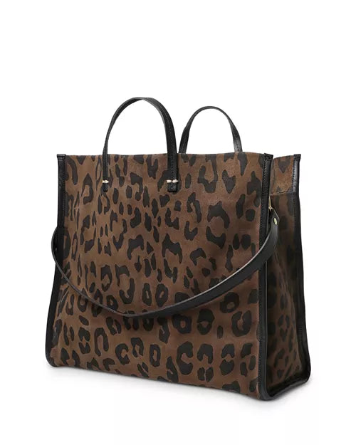 Clare V.Simple Suede Tote - cocoa leopard