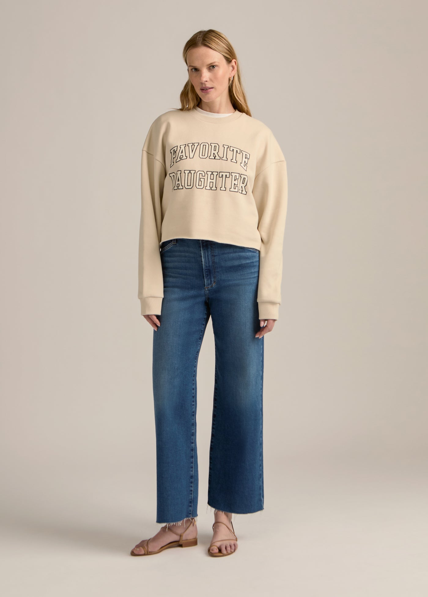 Cropped Collegiate Sweatshirt - Favorite Daughter