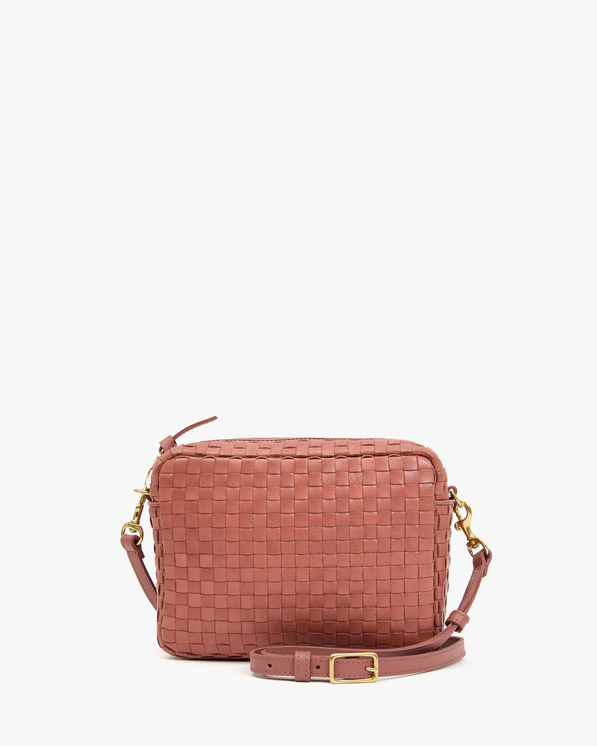 Clare V Midi Sac - rose clay woven checker
$395