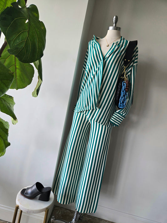 superfine organic cotton striped pants